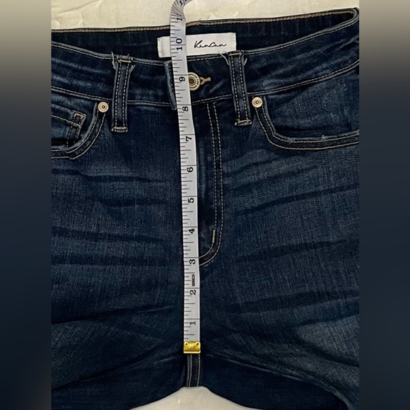 Kancan Mid Rise Frayed Hem Ankle Skinny Jeans - 25 x 27 - Picture 9 of 12